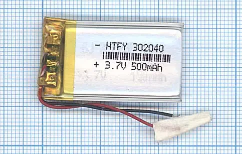 Аккумулятор Li-Pol (батарея) 3*20*40мм 2pin 3.7V/500mAh (1)