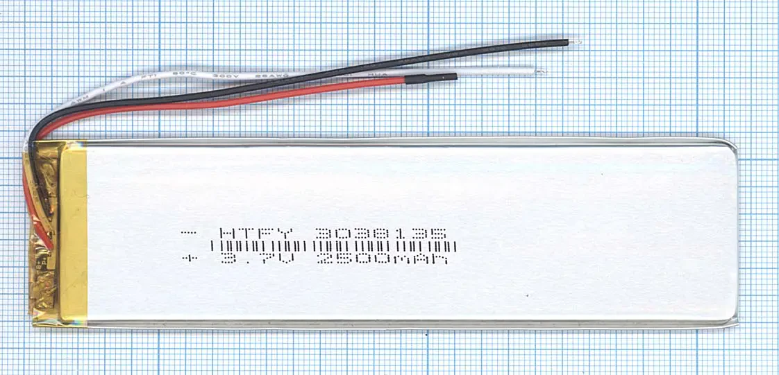 Аккумулятор Li-Pol (батарея) 3*38*135мм 3pin 3.7V/2500mAh (1)