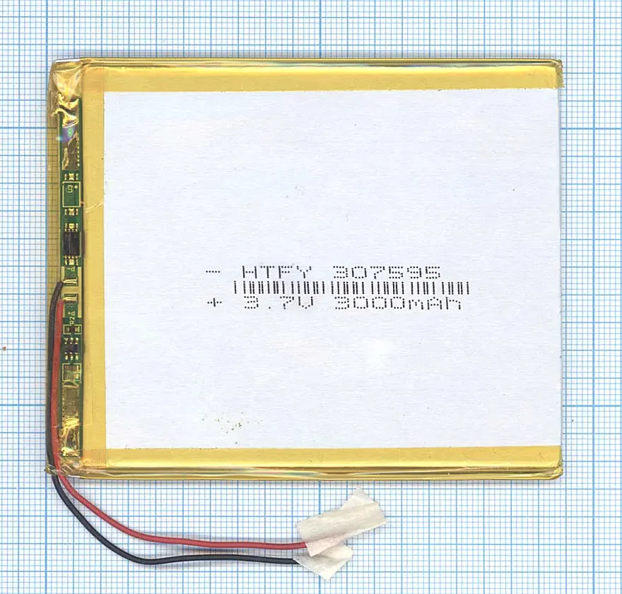 Аккумулятор Li-Pol (батарея) 3*75*95мм 2pin 3.7V/3000mAh (1)