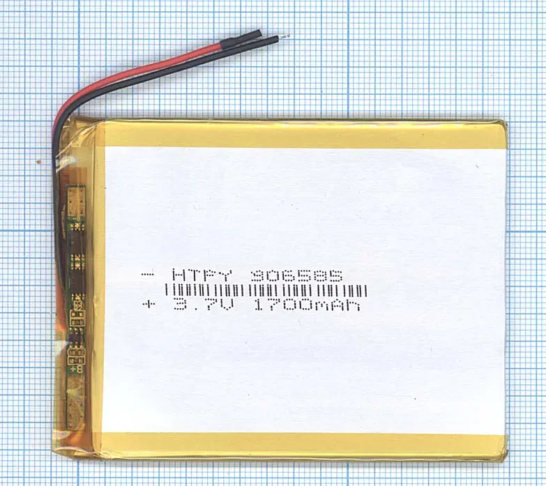 Аккумулятор Li-Pol (батарея) 3*65*85мм 2pin 3.7V/1700mAh (1)