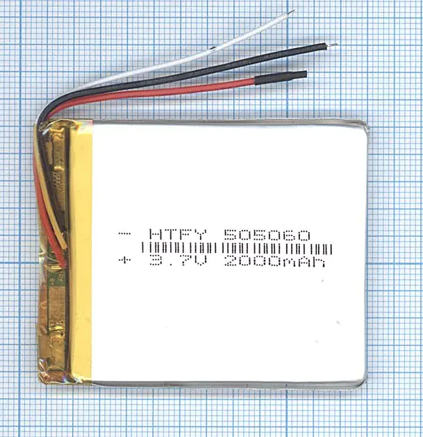 Аккумулятор Li-Pol (батарея) 5*50*60мм 3pin 3.7V/2000mAh (1)