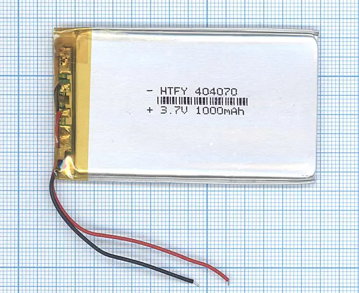 Аккумулятор Li-Pol (батарея) 4*40*70мм 2pin 3.7V/1000mAh (1)