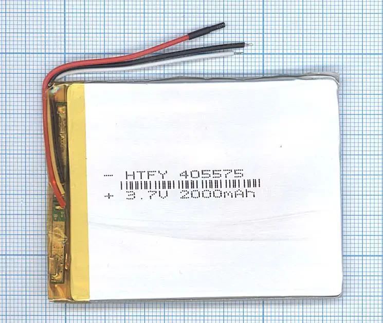 Аккумулятор Li-Pol (батарея) 4*55*75мм 3pin 3.7V/2000mAh (1)