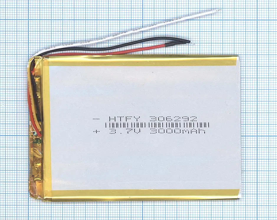 Аккумулятор Li-Pol (батарея) 3*62*92мм 3pin 3.7V/3000mAh (1)