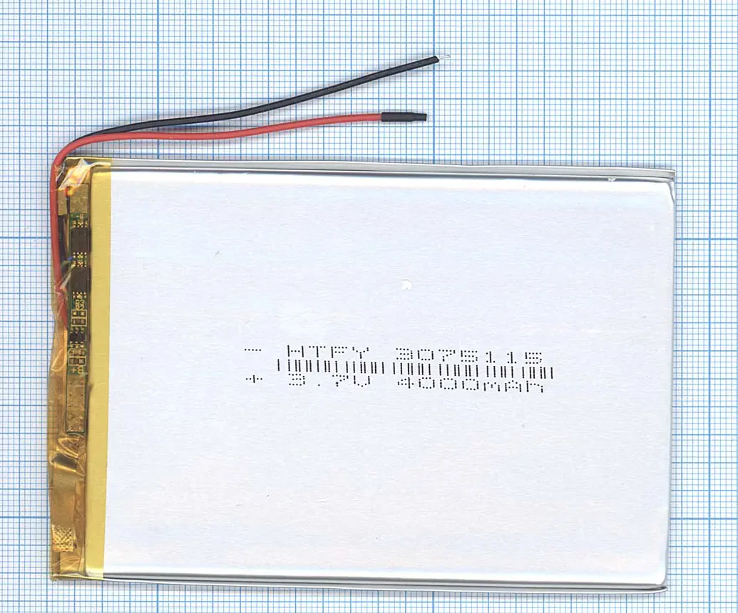 Аккумулятор Li-Pol (батарея) 3*75*115мм 2pin 3.7V/4000mAh (1)