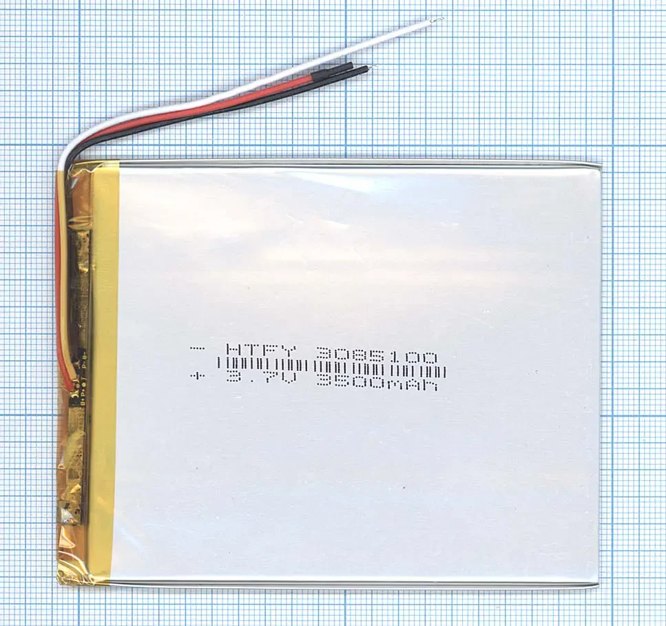 Аккумулятор Li-Pol (батарея) 3*85*100мм 3pin 3.7V/3500mAh (1)