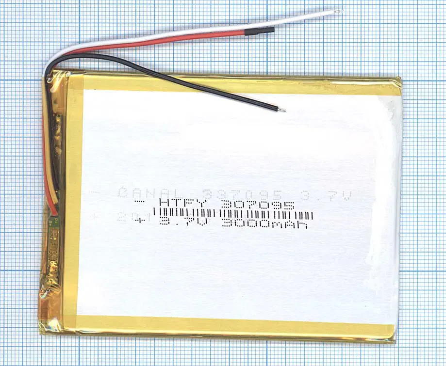 Аккумулятор Li-Pol (батарея) 3*70*95мм 3pin 3.7V/2500mAh (1)