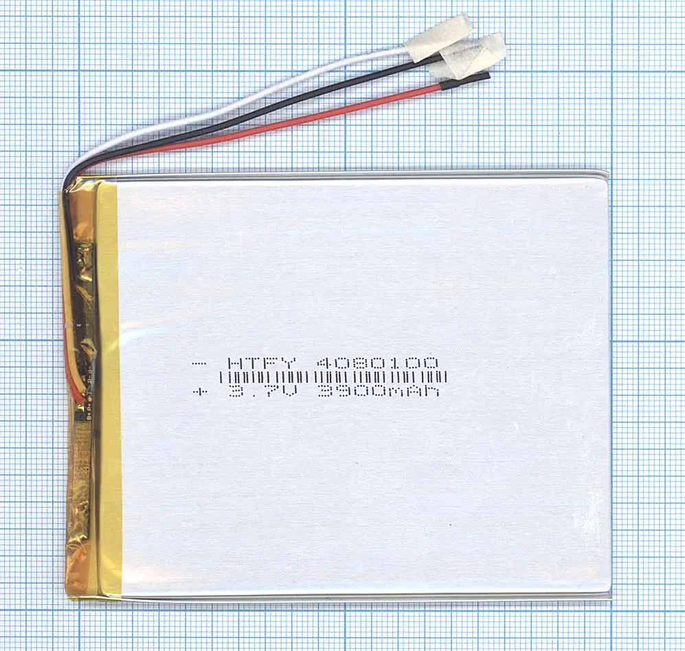 Аккумулятор Li-Pol (батарея) 4*80*100мм 3pin 3.7V/3900mAh (1)