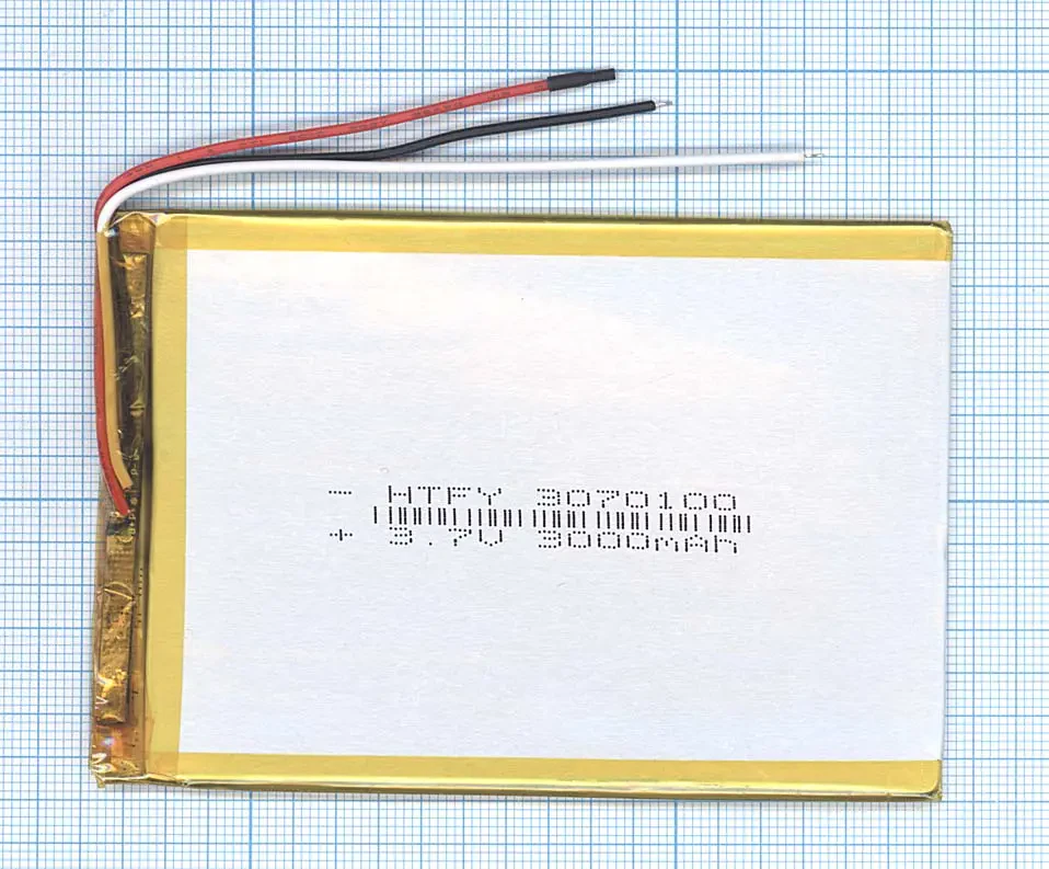 Аккумулятор Li-Pol (батарея) 3*70*100мм 3pin 3.7V/3000mAh (1)