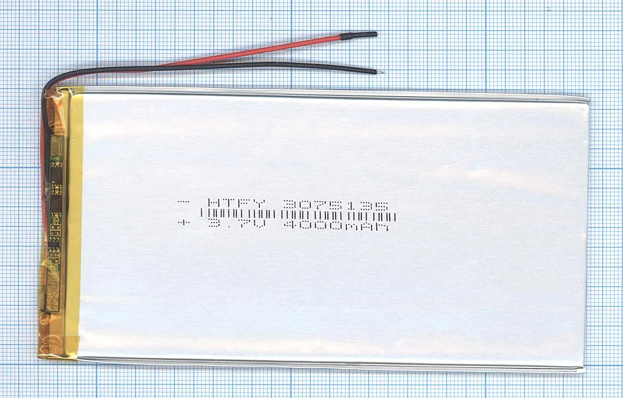 Аккумулятор Li-Pol (батарея) 3*75*135мм 2pin 3.7V/4000mAh (1)