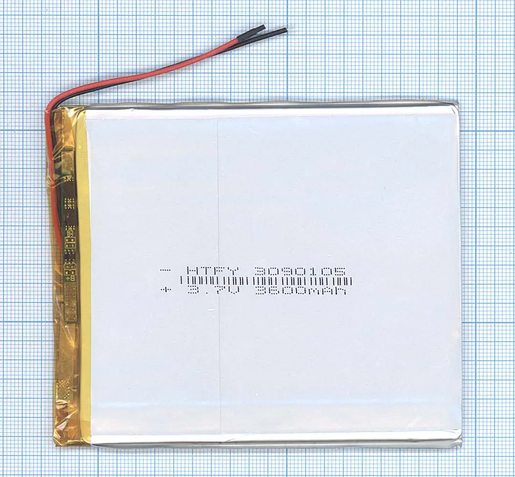 Аккумулятор Li-Pol (батарея) 3*90*105мм 2pin 3.7V/3600mAh (1)