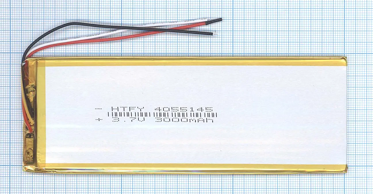 Аккумулятор Li-Pol (батарея) 4*55*145мм 3pin 3.7V/3000mAh (1)