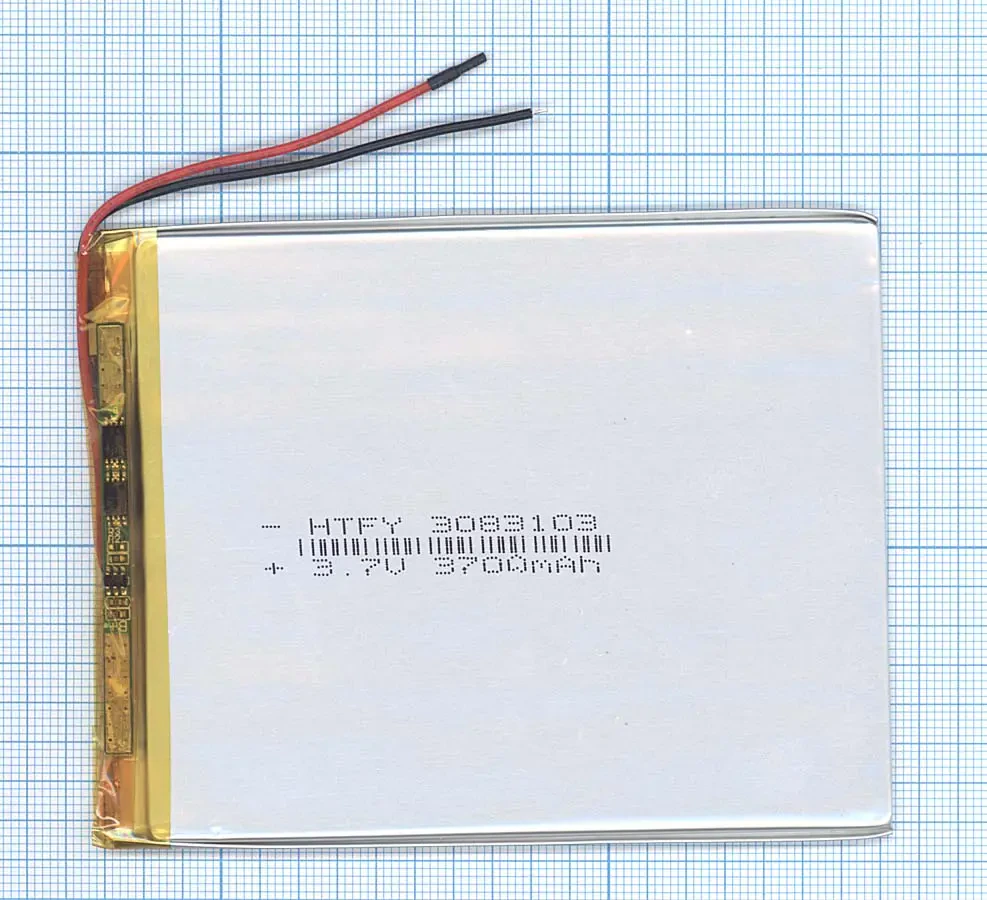 Аккумулятор Li-Pol (батарея) 3*83*103мм 2pin 3.7V/3700mAh (1)