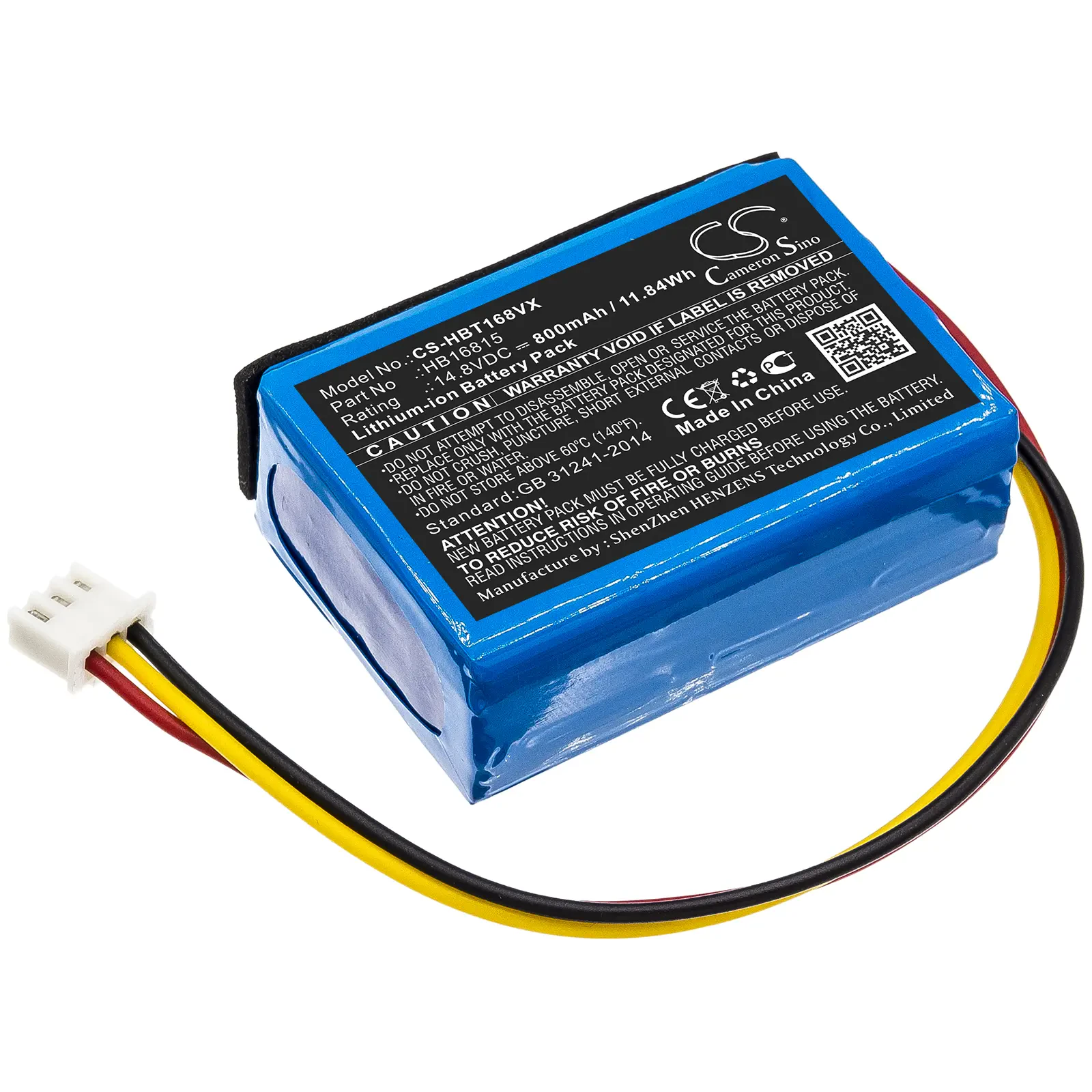 Аккумулятор CS-HBT168VX для пылесоса HOBOT 168, 188, 198, 268, 288 14.8V 800mAh / 11.84Wh (1)