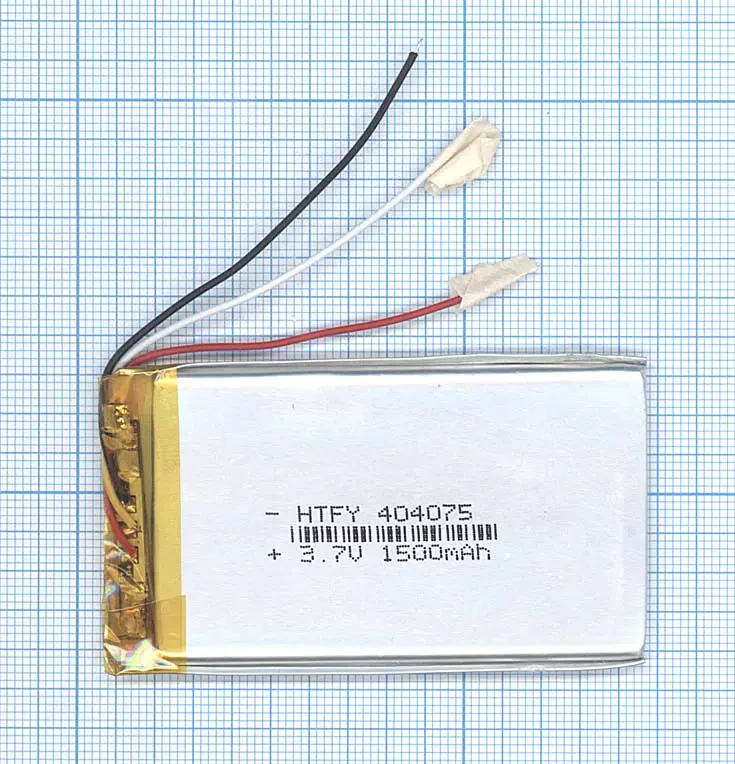 Аккумулятор Li-Pol (батарея) 4*40*75мм 3pin 3.7V/1500mAh (1)