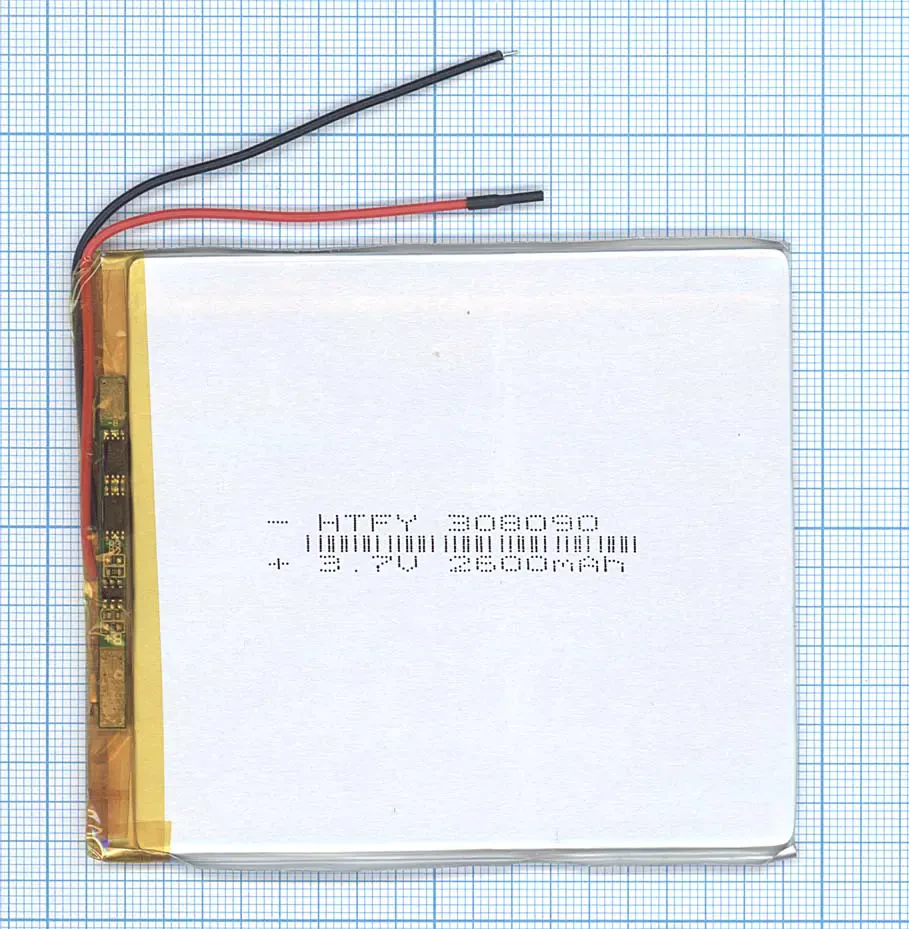 Аккумулятор Li-Pol (батарея) 3*80*90мм 2pin 3.7V/2600mAh (1)