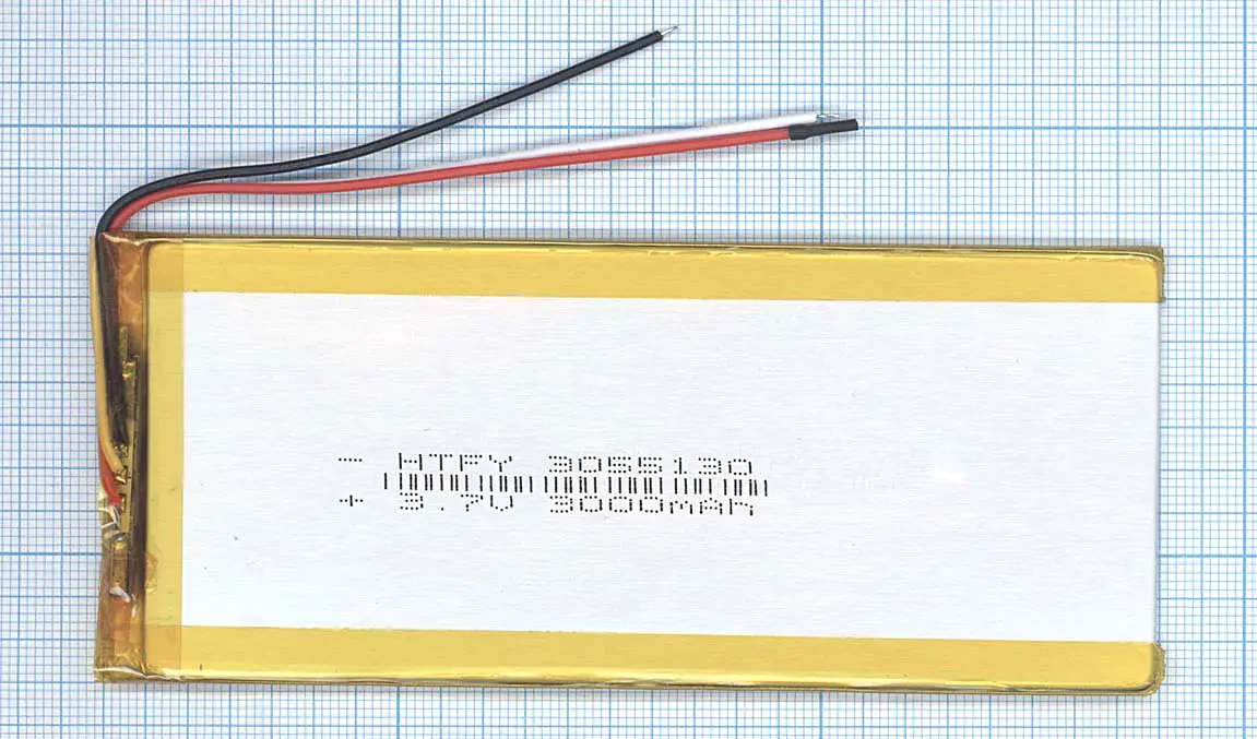 Аккумулятор Li-Pol (батарея) 3*55*130мм 3pin 3.7V/3000mAh (1)