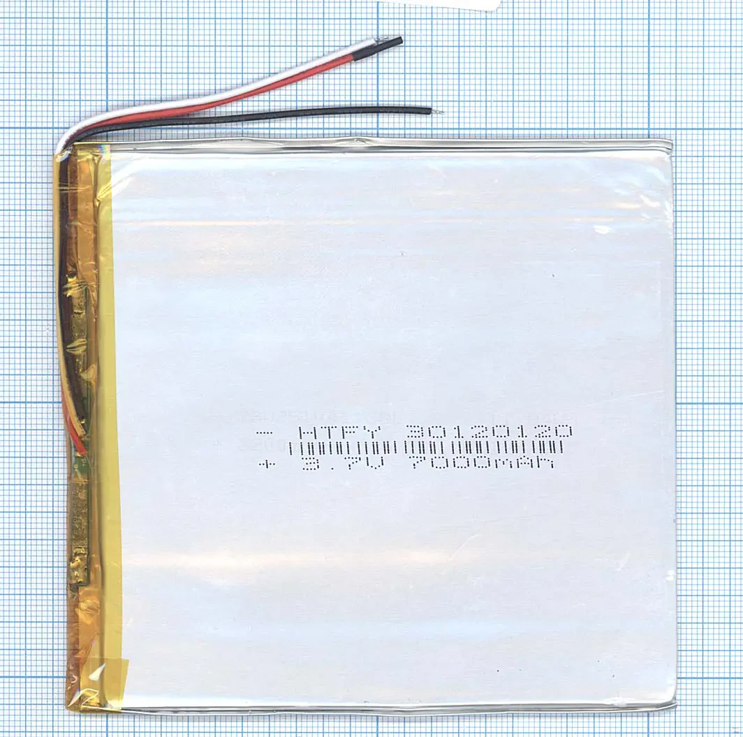 Аккумулятор Li-Pol (батарея) 3*120*120мм 3pin 3.7V/7000mAh (1)