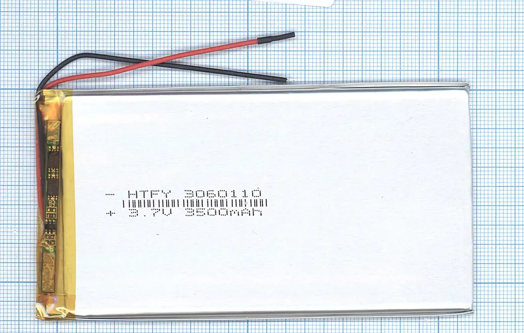 Аккумулятор Li-Pol (батарея) 3*60*110мм 2pin 3.7V/3500mAh (1)