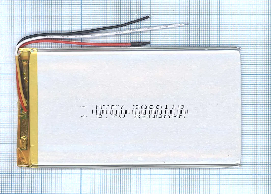 Аккумулятор Li-Pol (батарея) 3*60*110мм 3pin 3.7V/3500mAh (1)