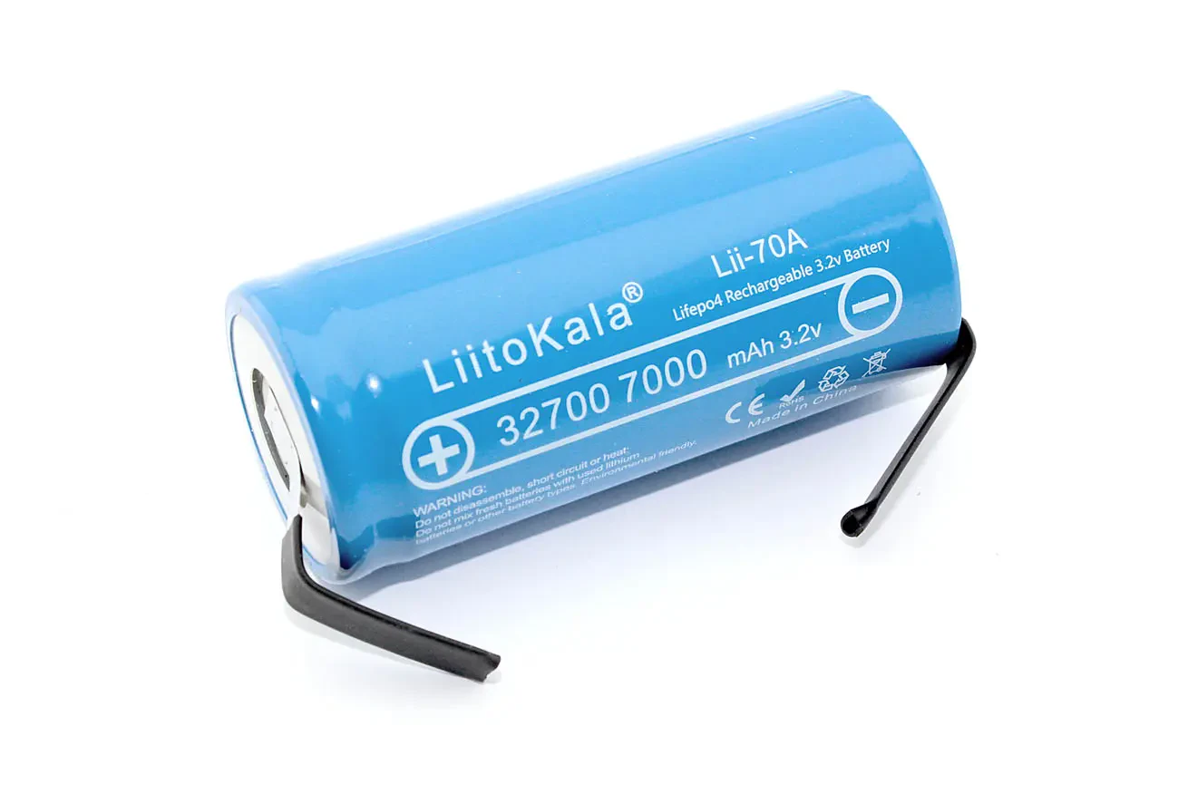 Аккумулятор типа 32700 LiitoKala Lii-70A-N высокотоковый with connectors LiFePO4 3.2V, 7000mAh (1)