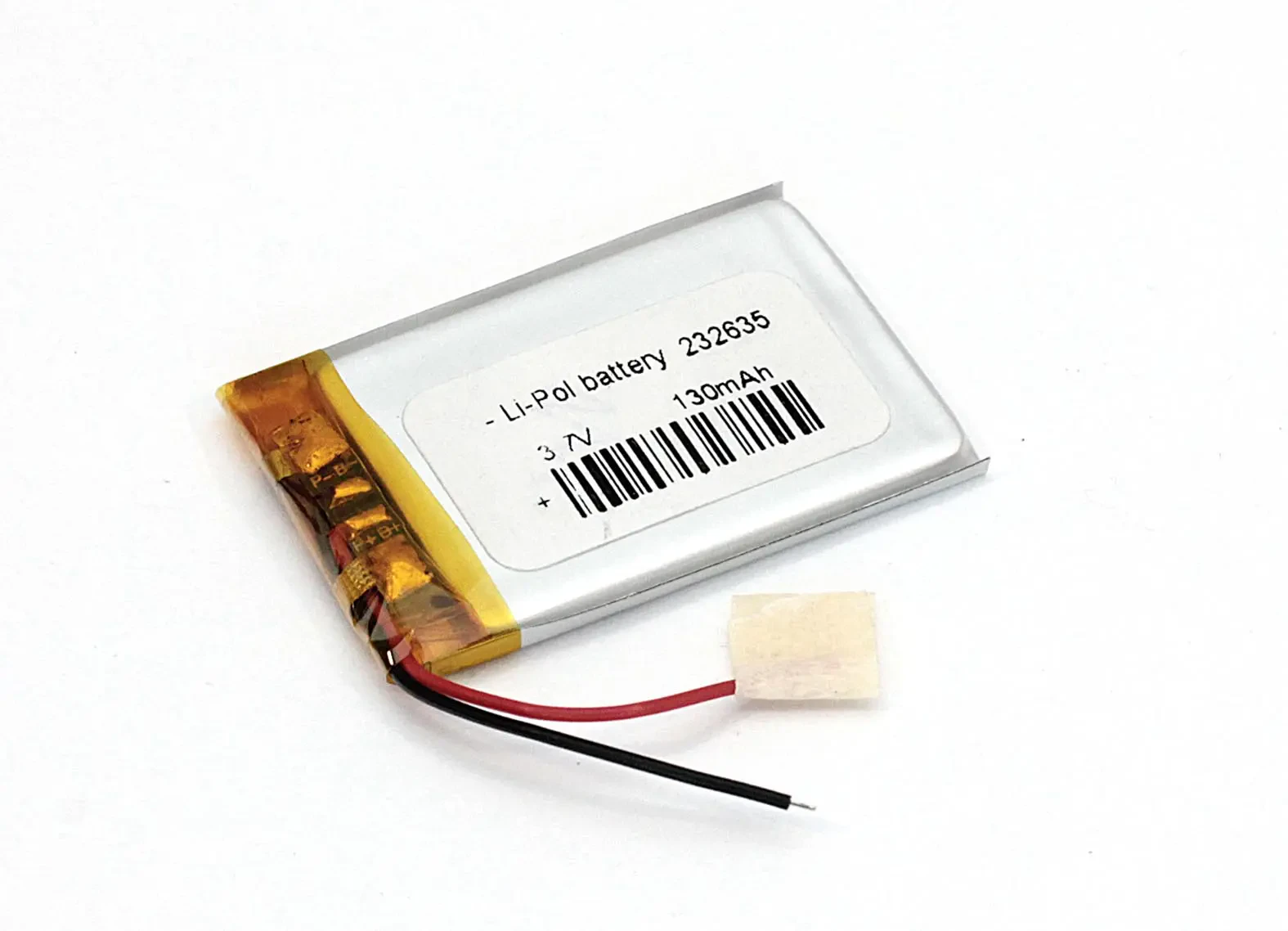 Аккумулятор Li-Pol (батарея) 2.3*26*35мм 2pin 3.7V/130mAh (1)