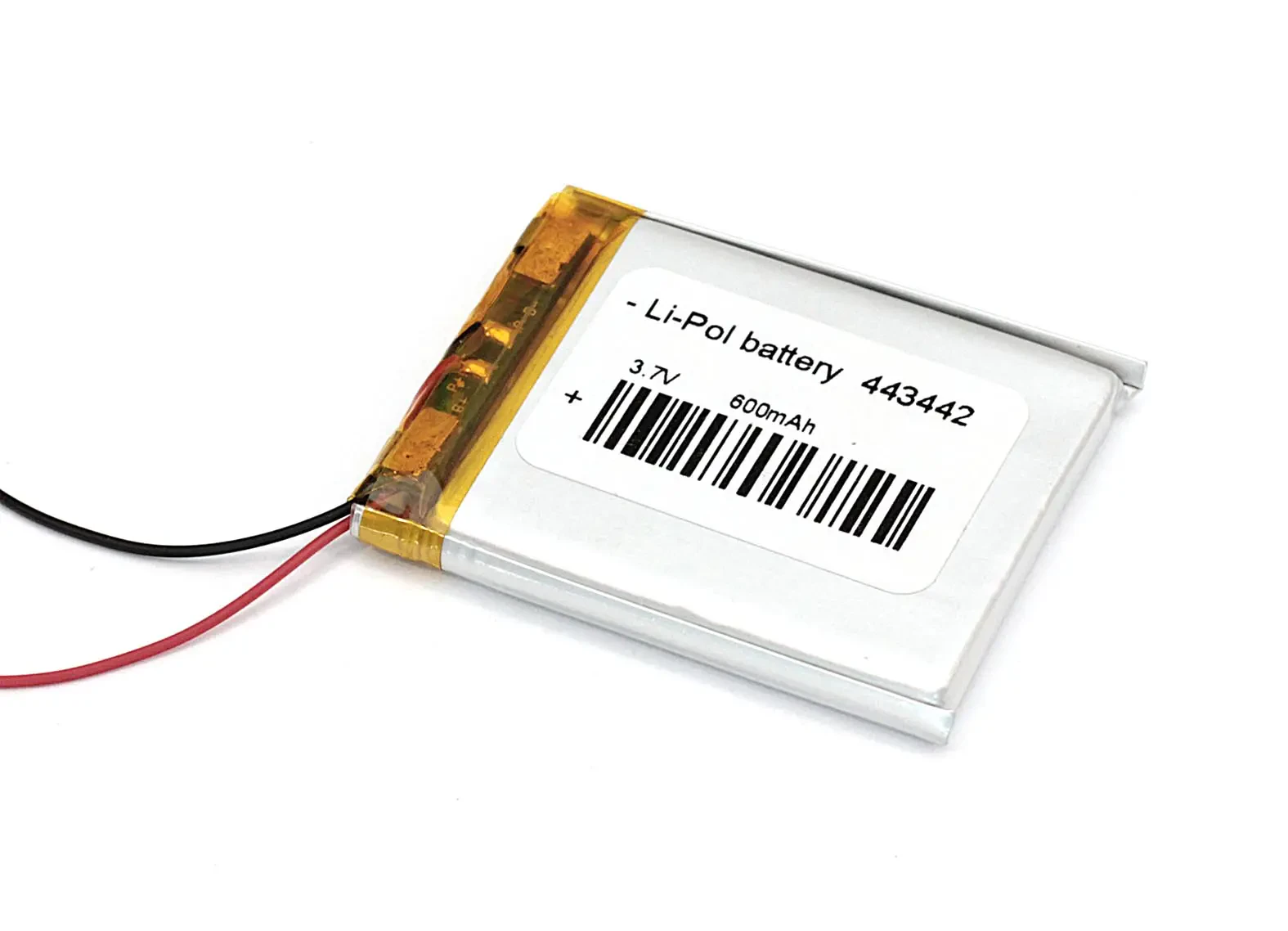 Аккумулятор Li-Pol (батарея) 4.4*34*42мм 2pin 3.7V/600mAh (1)