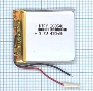 Аккумулятор Li-Pol (батарея) 3*35*40мм 2pin 3.7V/420mAh иллюстрация 1