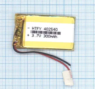 Аккумулятор Li-Pol (батарея) 4*25*40мм 2pin 3.7V/300mAh иллюстрация 1