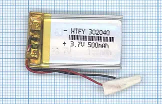 Аккумулятор Li-Pol (батарея) 3*20*40мм 2pin 3.7V/500mAh иллюстрация 1