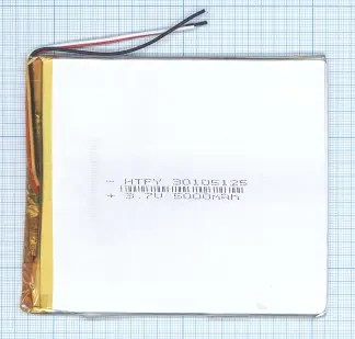 Аккумулятор Li-Pol (батарея) 3*105*125мм 3pin 3.7V/5000mAh иллюстрация 1