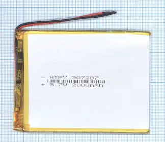 Аккумулятор Li-Pol (батарея) 3*72*87мм 2pin 3.7V/2000mAh иллюстрация 1