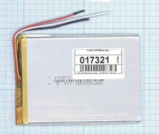 Аккумулятор Li-Pol (батарея) 3*70*105мм 3pin 3.7V/3500mAh иллюстрация 1