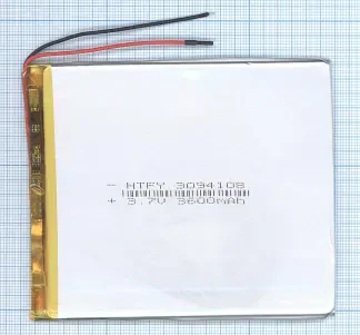 Аккумулятор Li-Pol (батарея) 3*94*108мм 2pin 3.7V/3600mAh иллюстрация 1