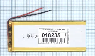 Аккумулятор Li-Pol (батарея) 3*42*105мм 2pin 3.7V/1700mAh иллюстрация 1