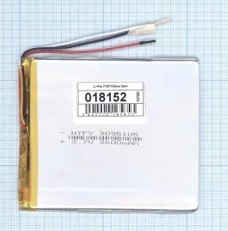 Аккумулятор Li-Pol (батарея) 3*95*105мм 3pin 3.7V/3600mAh иллюстрация 1