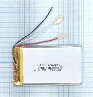 Аккумулятор Li-Pol (батарея) 4*40*75мм 3pin 3.7V/1500mAh иллюстрация 1