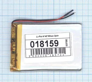 Аккумулятор Li-Pol (батарея) 4*45*60мм 2pin 3.7V/1000mAh иллюстрация 1