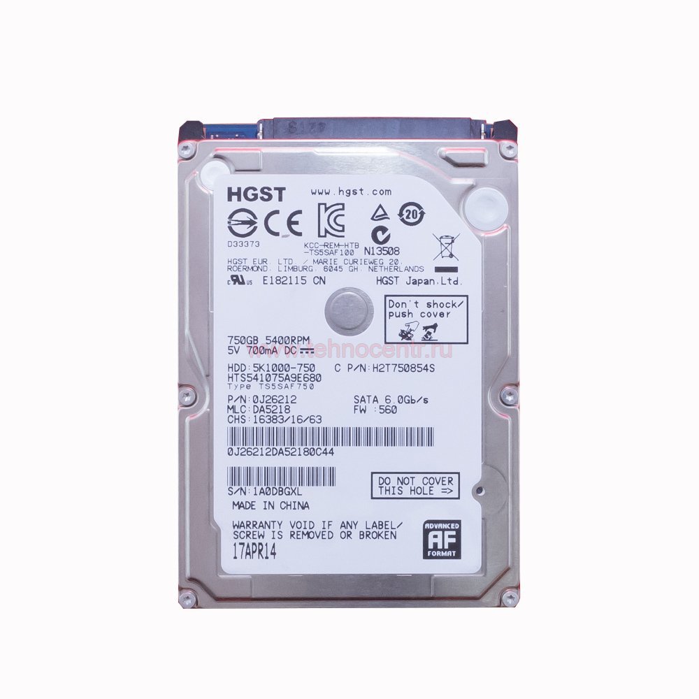  Жесткий диск 2.5" 750 Gb Hitachi HTS541075A9E680
