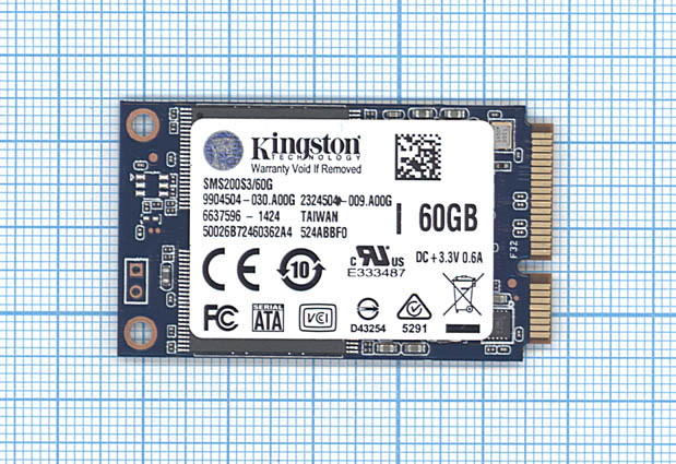 Купить ssd mSATA 60 Gb Kingston SMS200S3/60G