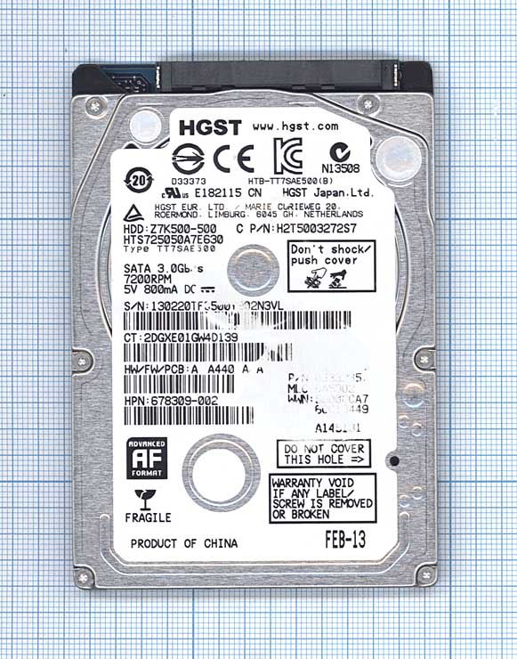 Жесткий диск HGST 2.5&quot; 500GB SATA II
