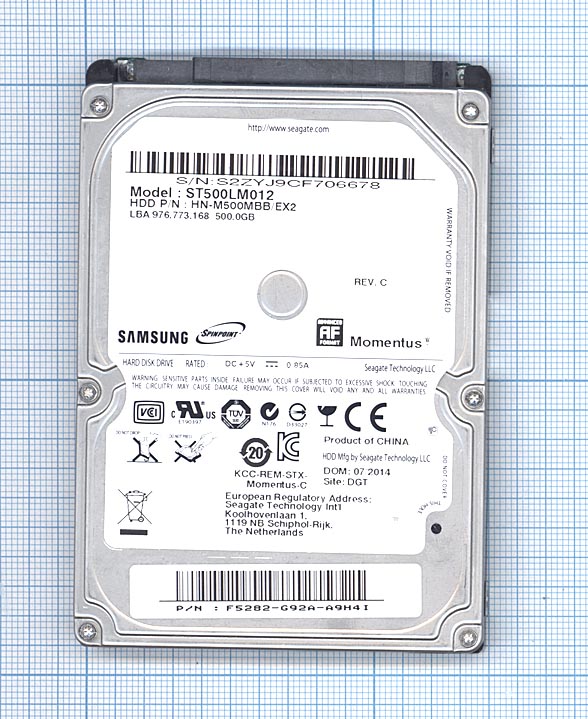 Жесткий диск для Samsung Momentus 2.5&quot;, 500GB, ST500LM012