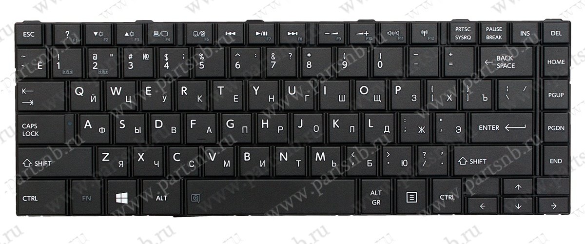 Клавиатура для ноутбука Toshiba Satellite L830 без рамки